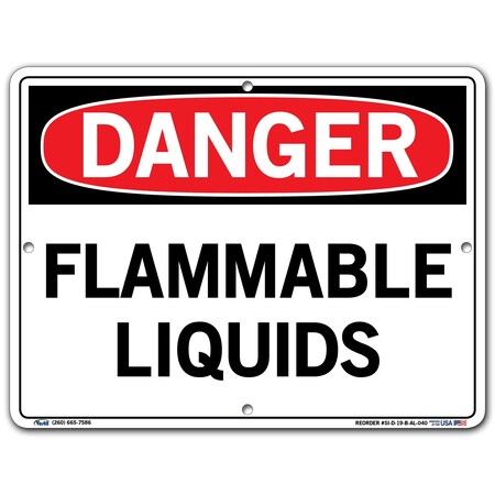 Vestil Aluminum Sign, 9-1/2" H, 12-1/2" W, Rectangle, English, SI-D-19-B-AL-040 SI-D-19-B-AL-040